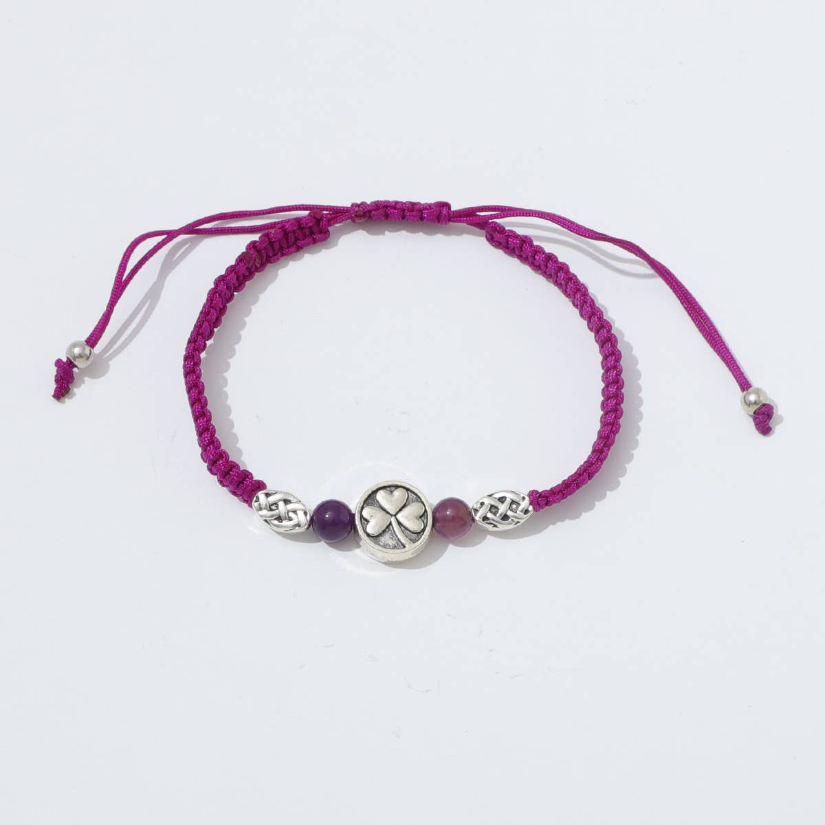 Celtic Ore Crafts - Vendita all'ingrosso Bracciale con perline - Bracciale Ametista Trifoglio IRB-022A2