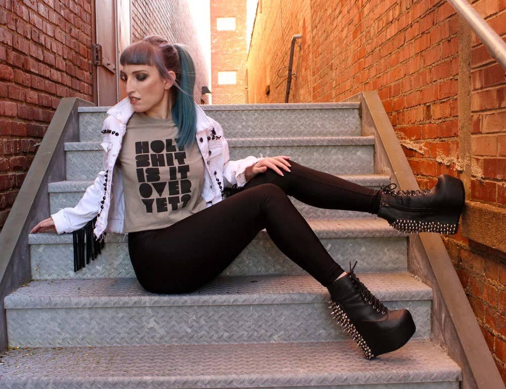 Yonder Studios - Wholesale Screen Printed T-Shirt - Women's - Holy Shit Shirt4