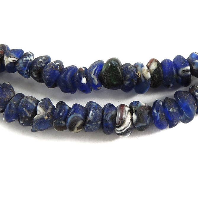 Africa Direct - Wholesale Beads - Small Navy Blue Recycled Powder Glass Beads