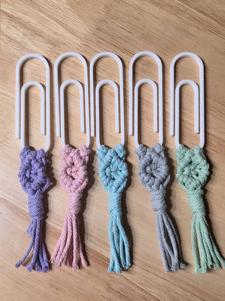 XL macrame paperclip for wholesale by AJ Handmade