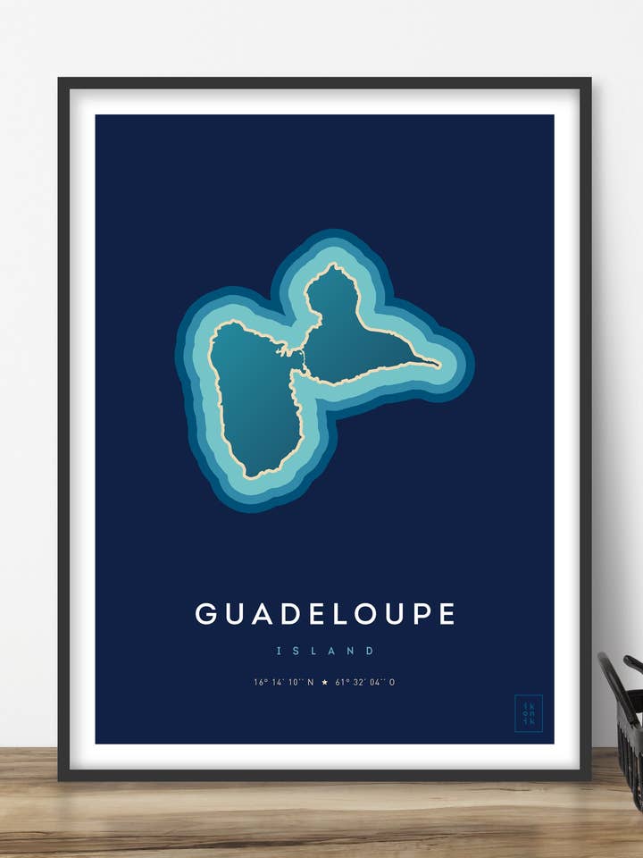 Poster of the island of Guadeloupe for wholesale by ikonik