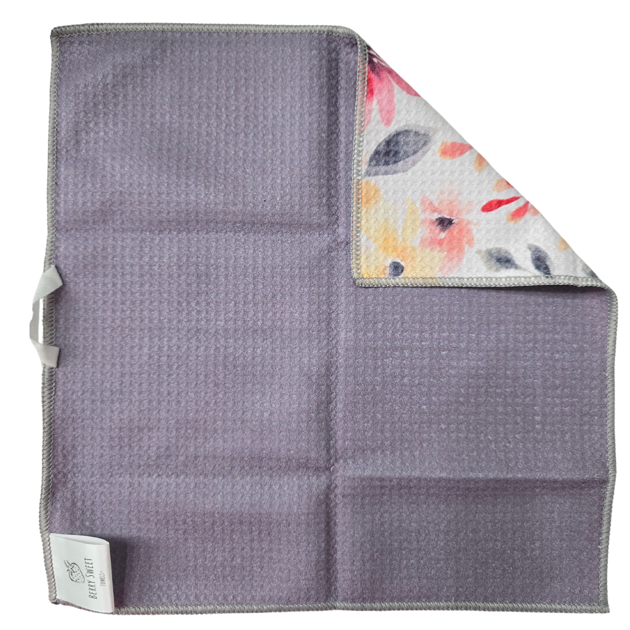 Berry Sweet Towels - Wholesale Wash Cloth - Flower Pretty Microfiber Washcloth - Waffle Weave 12x12"2