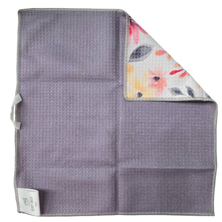 Berry Sweet Towels - Wholesale Wash Cloth - Flower Pretty Microfiber Washcloth - Waffle Weave 12x12"2
