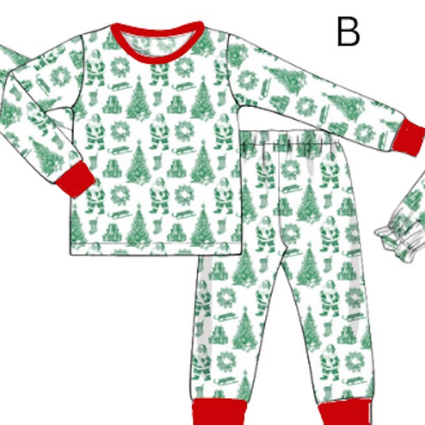 SANTA TOILE 2 PIECE SET for wholesale by Beck & Gray