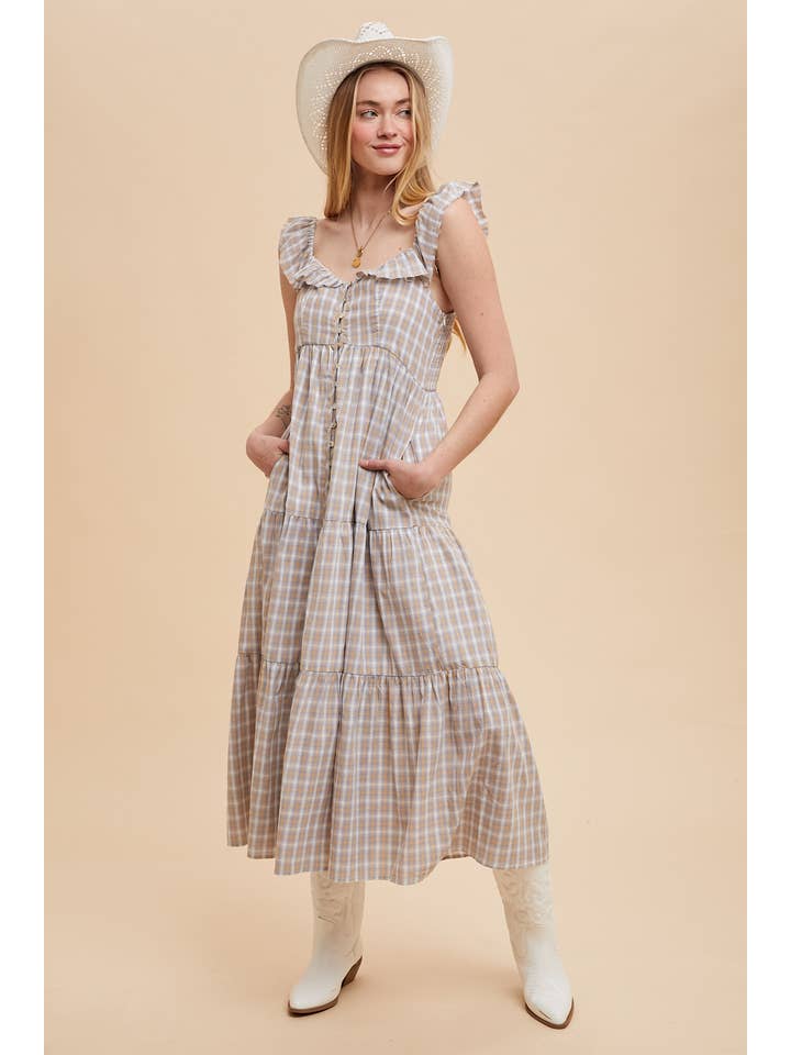 In Loom - Wholesale Dress - Women's - COTTON PLAID SUMMER DRESS