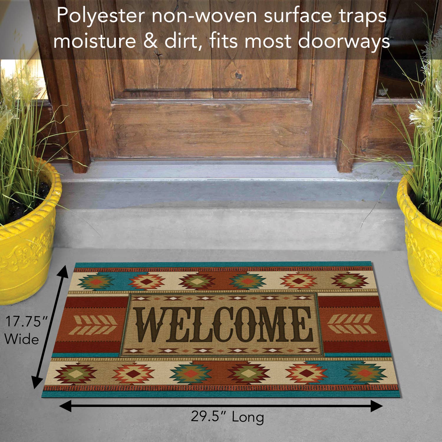 CounterArt/Highland Home/Thirstystone - Wholesale Door Mat - Southwest Welcome Indoor/Outdoor Entryway Floor Mat4