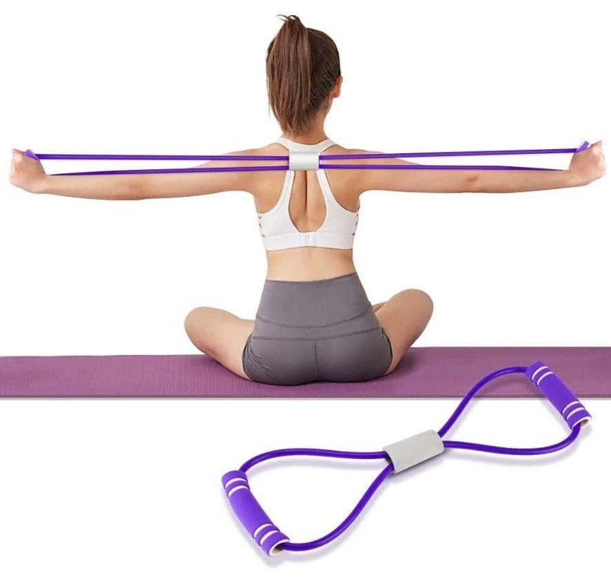 VIGOR - Wholesale Yoga Strap/Band - Yoga Fitness Resistance 8 Word Chest Expander Rope Workout M21