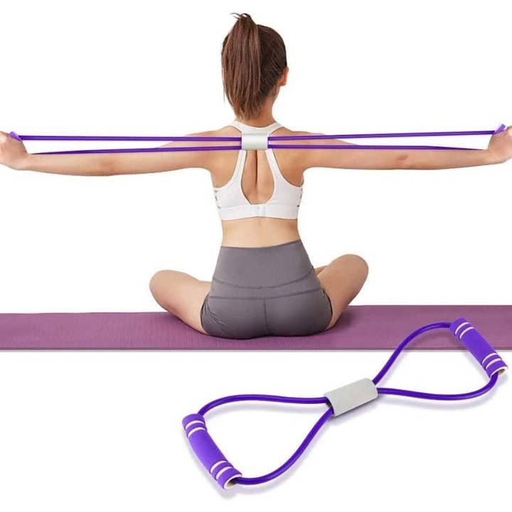 VIGOR - Wholesale Yoga Strap/Band - Yoga Fitness Resistance 8 Word Chest Expander Rope Workout M21