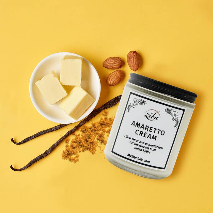 Amaretto Cream - Premium Soy Wax Candle for wholesale by Ziba Candles