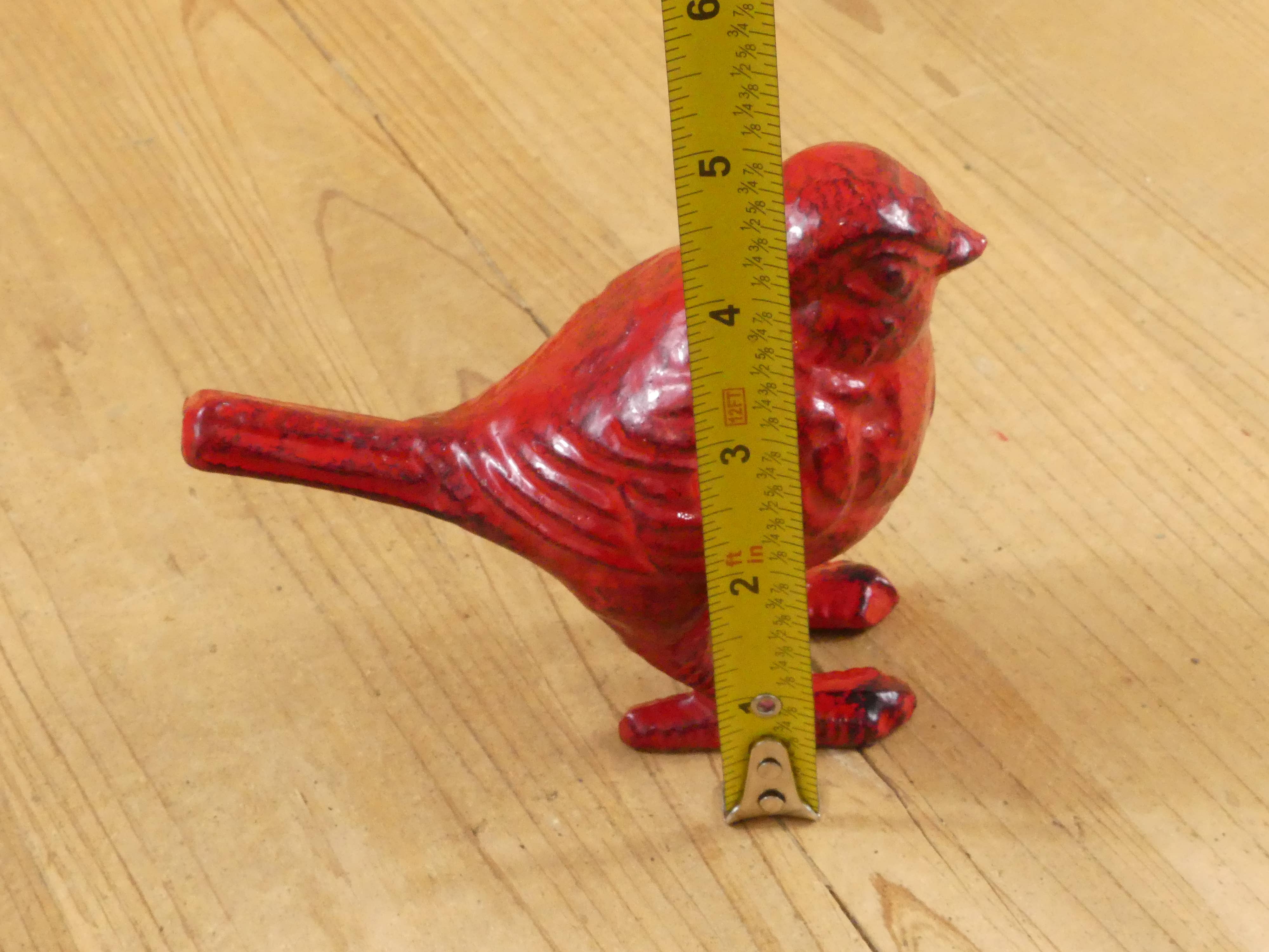 Midwest Craft House - Wholesale Decorative Figurine - CAST IRON RED BIRD FIGURE / CARDINAL3