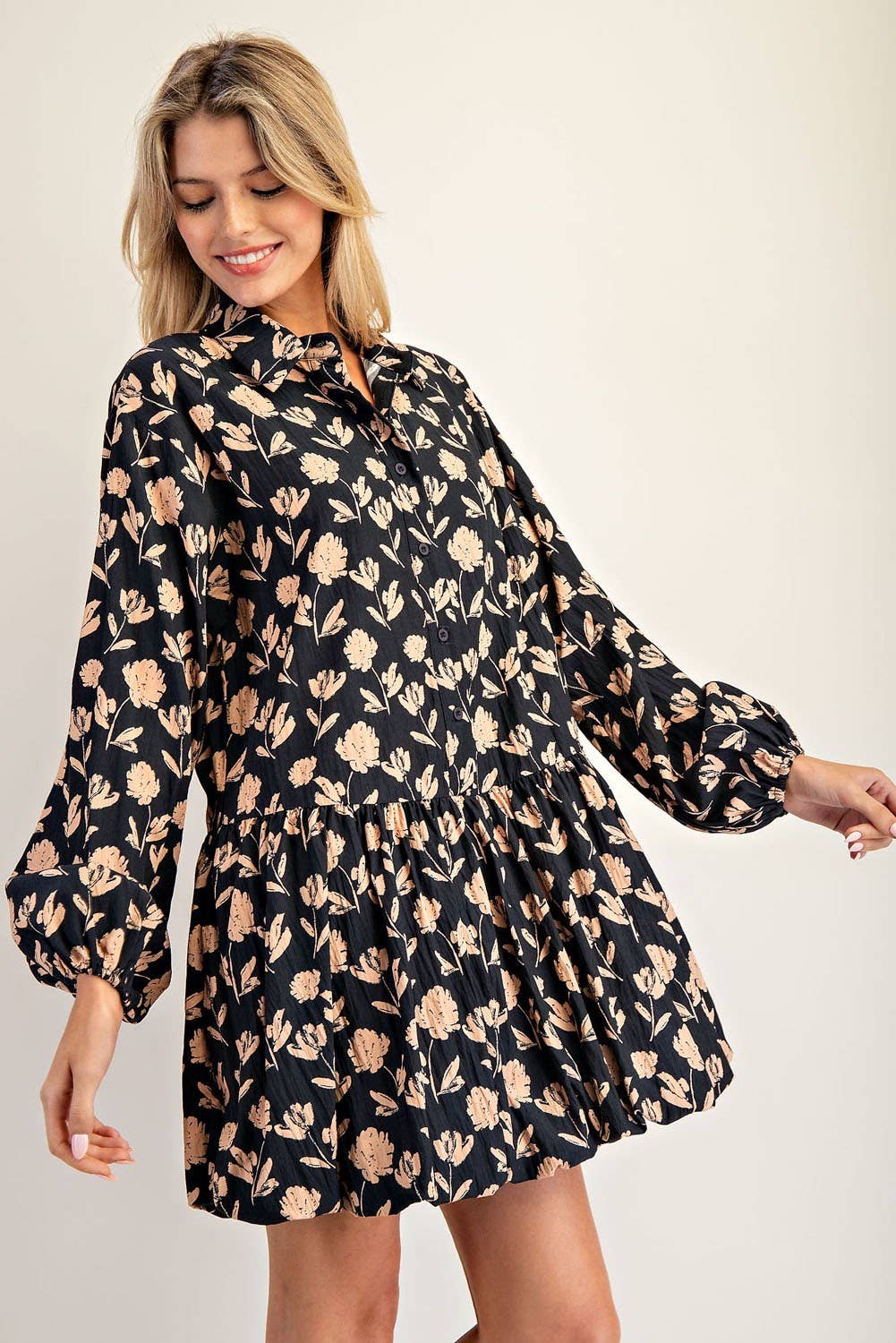 Peace Love Line - Wholesale Dress - Women's - PL8367 - FLORAL PRINT MINI DRESS10