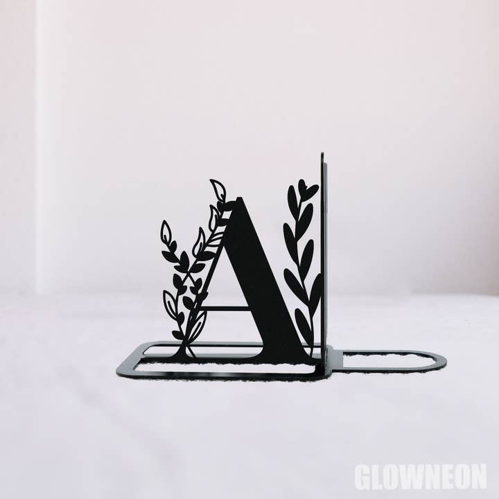 Glow Neon - Wholesale Bookend - Personalized Alphabet Bookend Metal Art, Last Name Book Ends