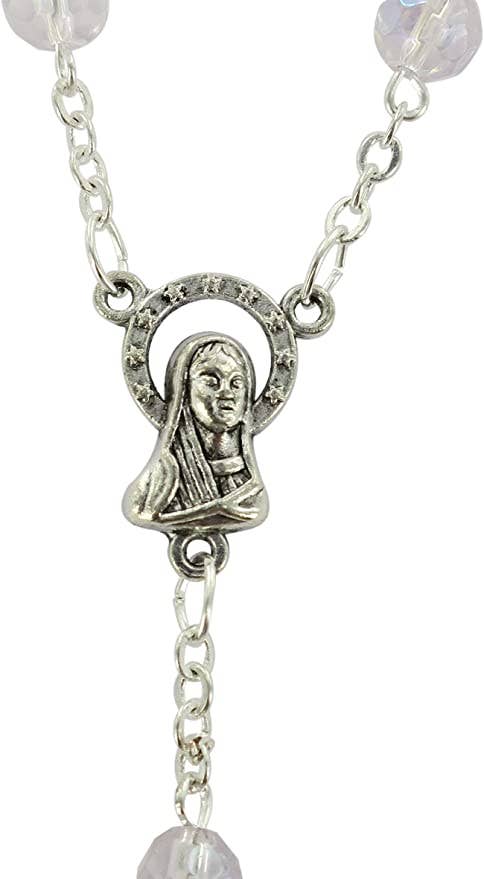 Costa Articoli Religiosi - Wholesale Prayer Beads Necklace - 6mm Crystal Rosary White3