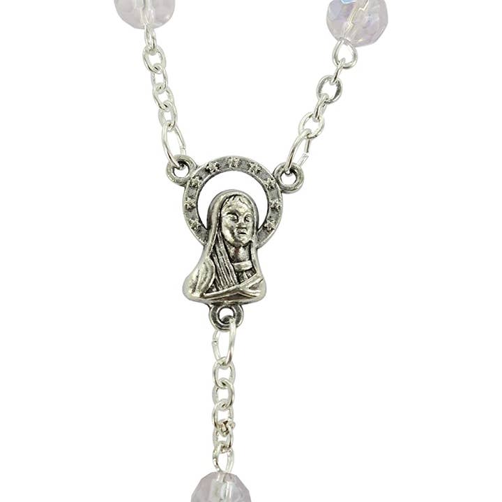 Costa Articoli Religiosi - Wholesale Prayer Beads Necklace - 6mm Crystal Rosary White3