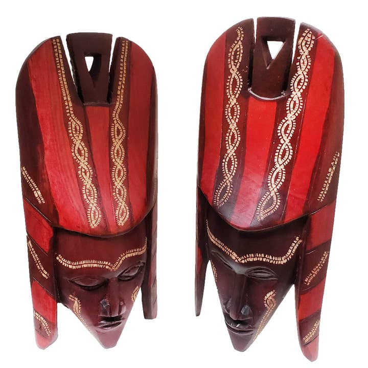 Tribal Wooden Mask - Authentic Handcrafted Wall Art #2 for wholesale by Stoneage Arts Inc