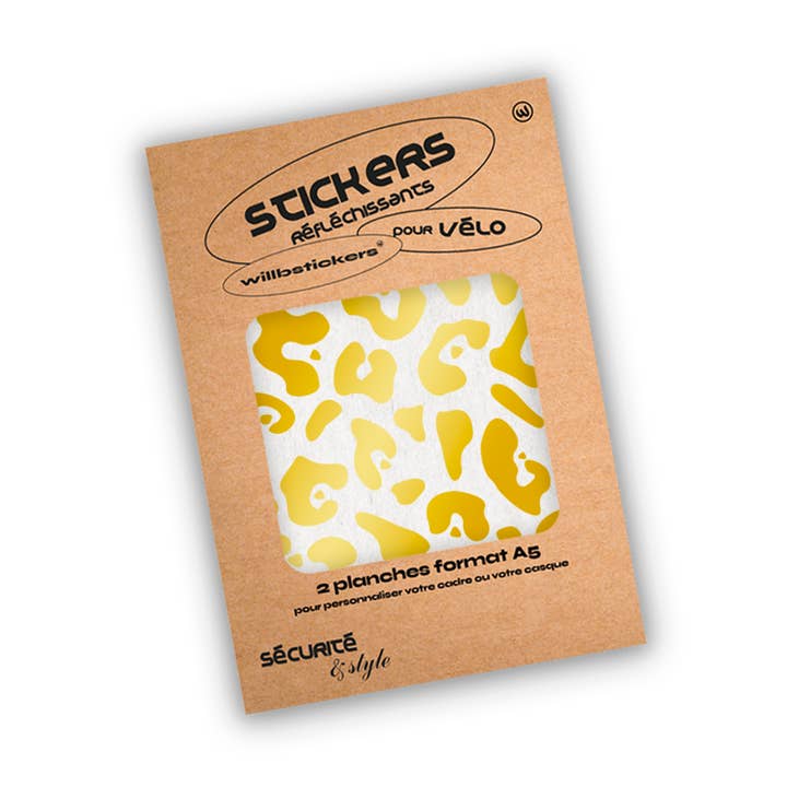 2 sheets of reflective stickers “LEOPARD” for wholesale by WILL B STICKERS
