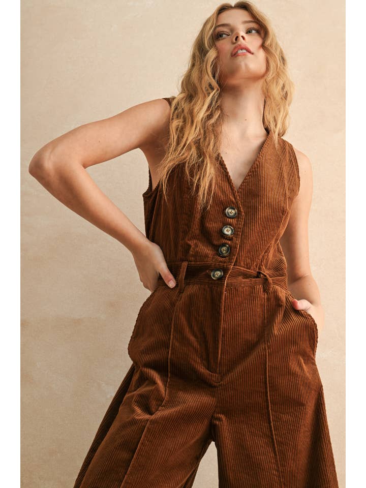 MIOU MUSE - Wholesale Jumpsuit - Women's - JU5682 CORDUROY JUMPSUIT10