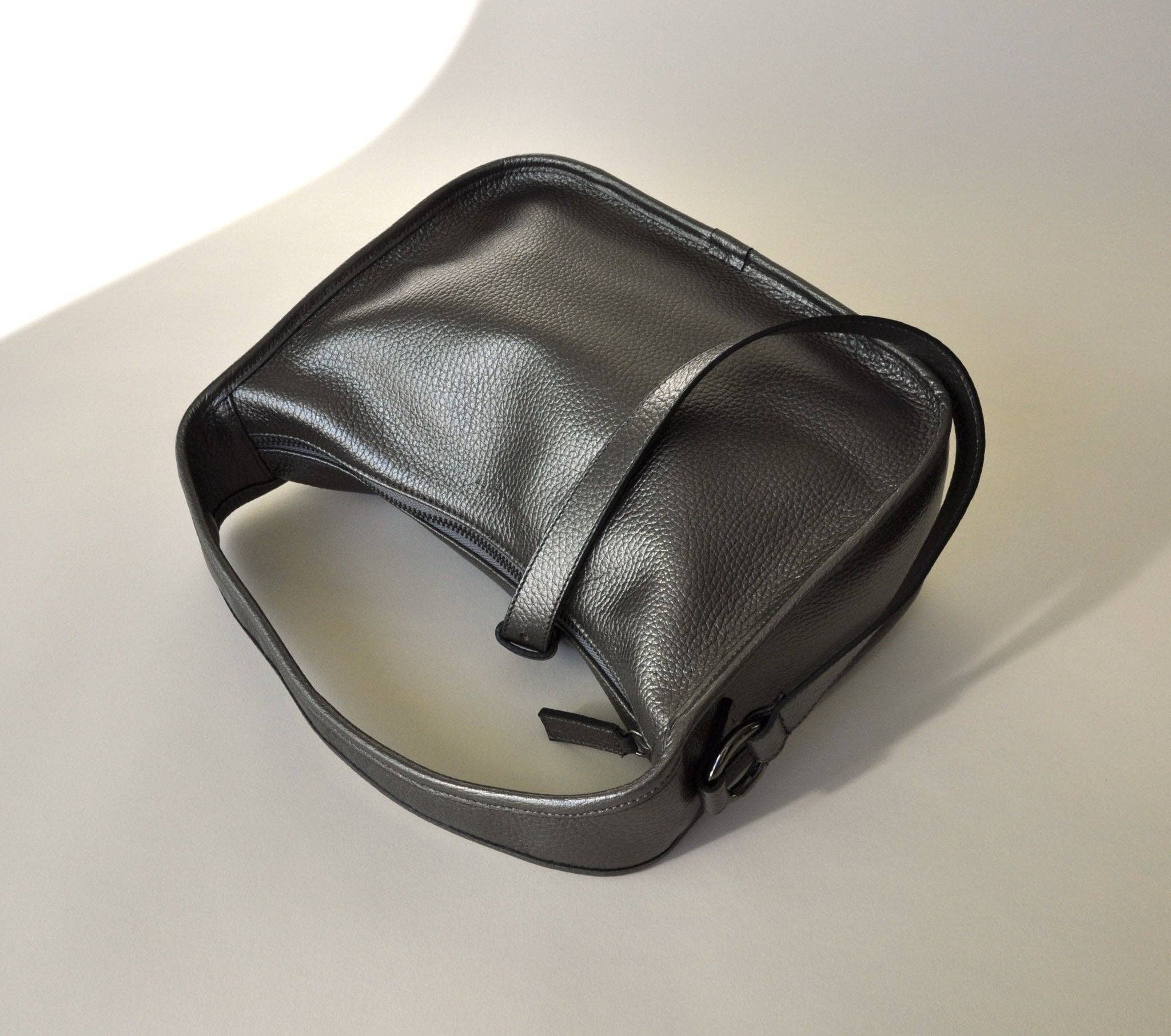 TIEFENBACHER LEHMANN - Vente Sac porté épaule – femme - Sac BRIOCHE midi gris métallisé1