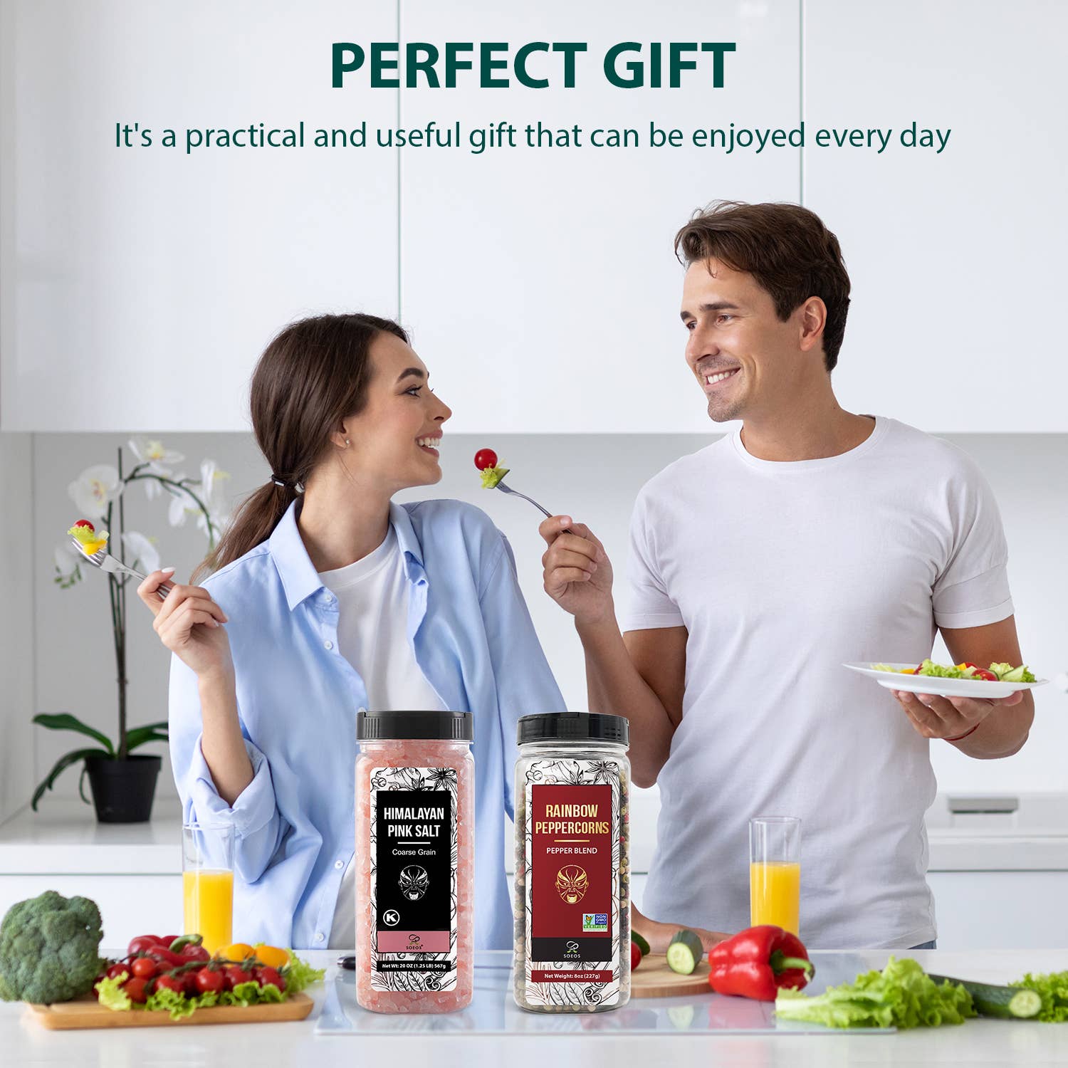 soeos – wholesale Salt & pepper mix – Soeos Himalayan Pink Salt, 18 oz + Rainbow Peppercorn, 8oz7