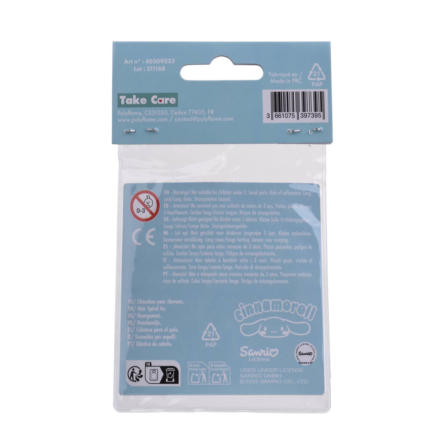 Takecare – Engroshandel Hårbånd - Dame – Sæt med 2 spiralhårelastikker Cinnamoroll4