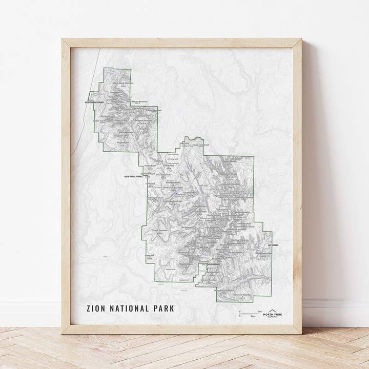 Zion National Park Map for wholesale by North Fork Mapping