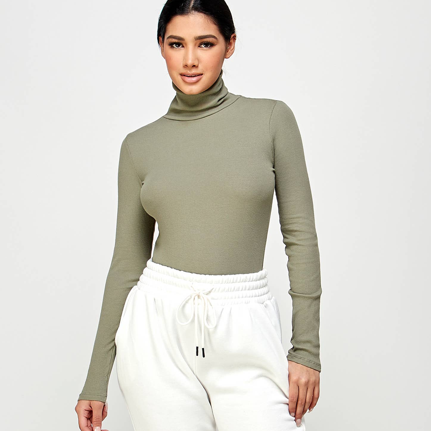 FREEZIA - Wholesale Knit Top - Women's - RIBBED TURTLE NECK SWEATER LONG SLEEVE TOP-F67933-D69