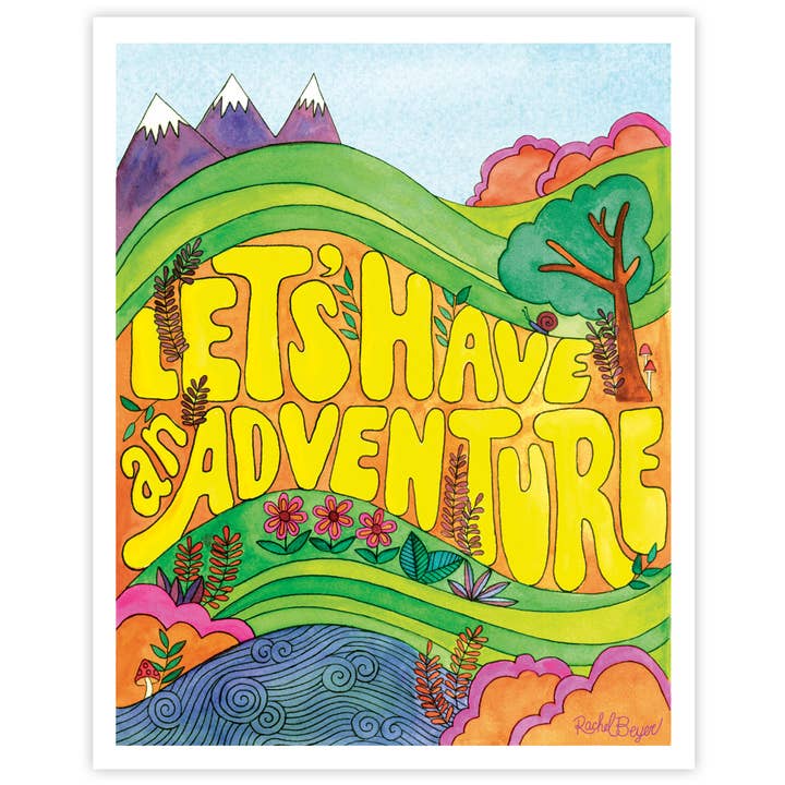 Let's Have An Adventure Art Print for wholesale by Rachel Beyer