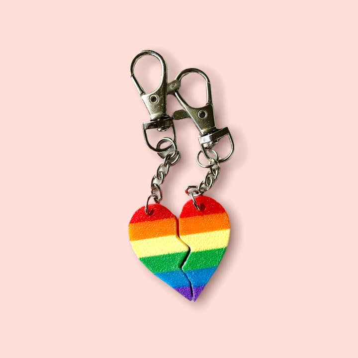 Two Brides Presents - Wholesale Keychain - Unisex - 3D BFF LGBTQIAP2S+ Pride Key Chain - Choose Your Colours