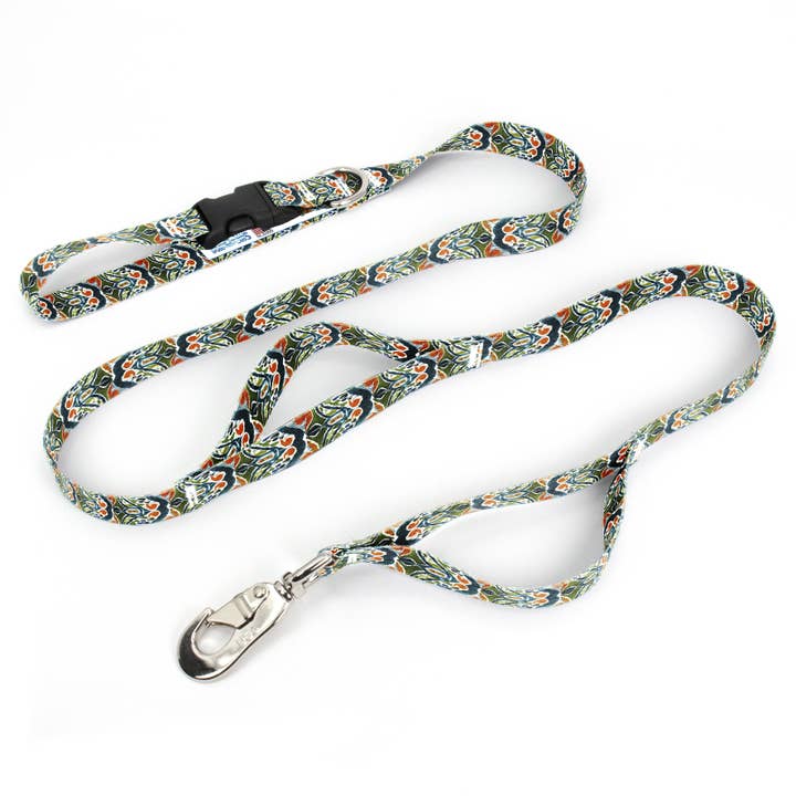 Ikat Sugarsnap Fab Grab Leash - Made in USA - Three Handles for wholesale by Buttonsmith