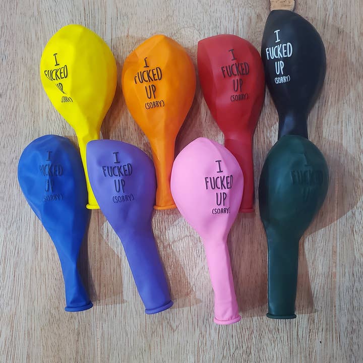 Assorted Colors Balloon - 'I Fucked Up (Sorry)' Pack for wholesale by Cityology