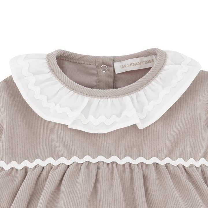 LES ENFANTINES - Wholesale Bodysuit (Non-Footed) - Baby - Beige velvet chameleon romper3