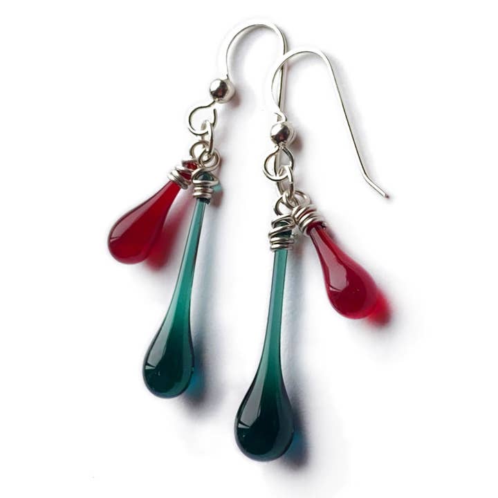 Sundrop Jewelry - Wholesale Dangle Earrings - Duet Colorful Glass Teardrop Earrings9