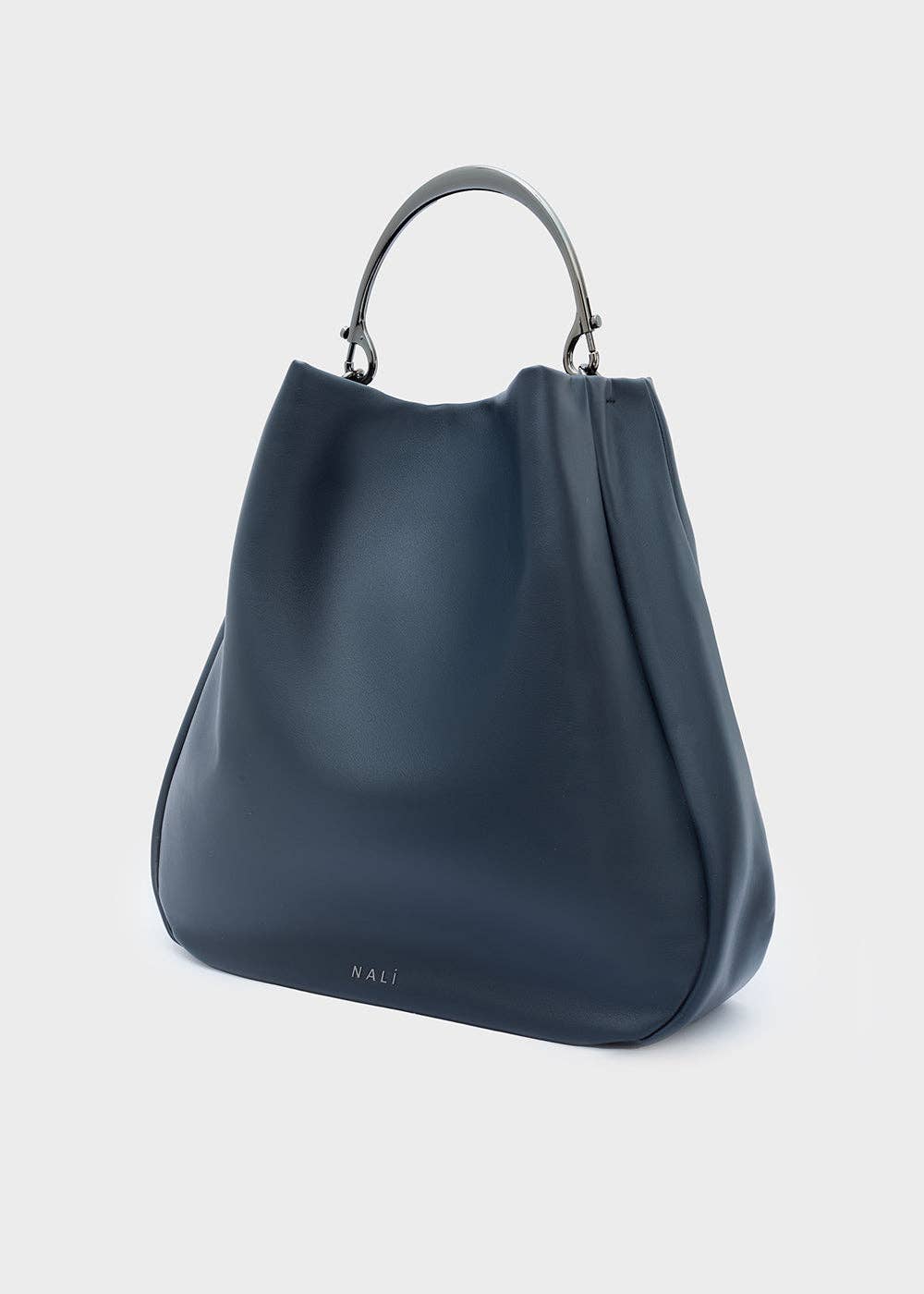 NALI' - Wholesale Shoulder Bag - Women's - ANNIE SHOULDER BAG WITH METAL HANDLE BLUE - N642