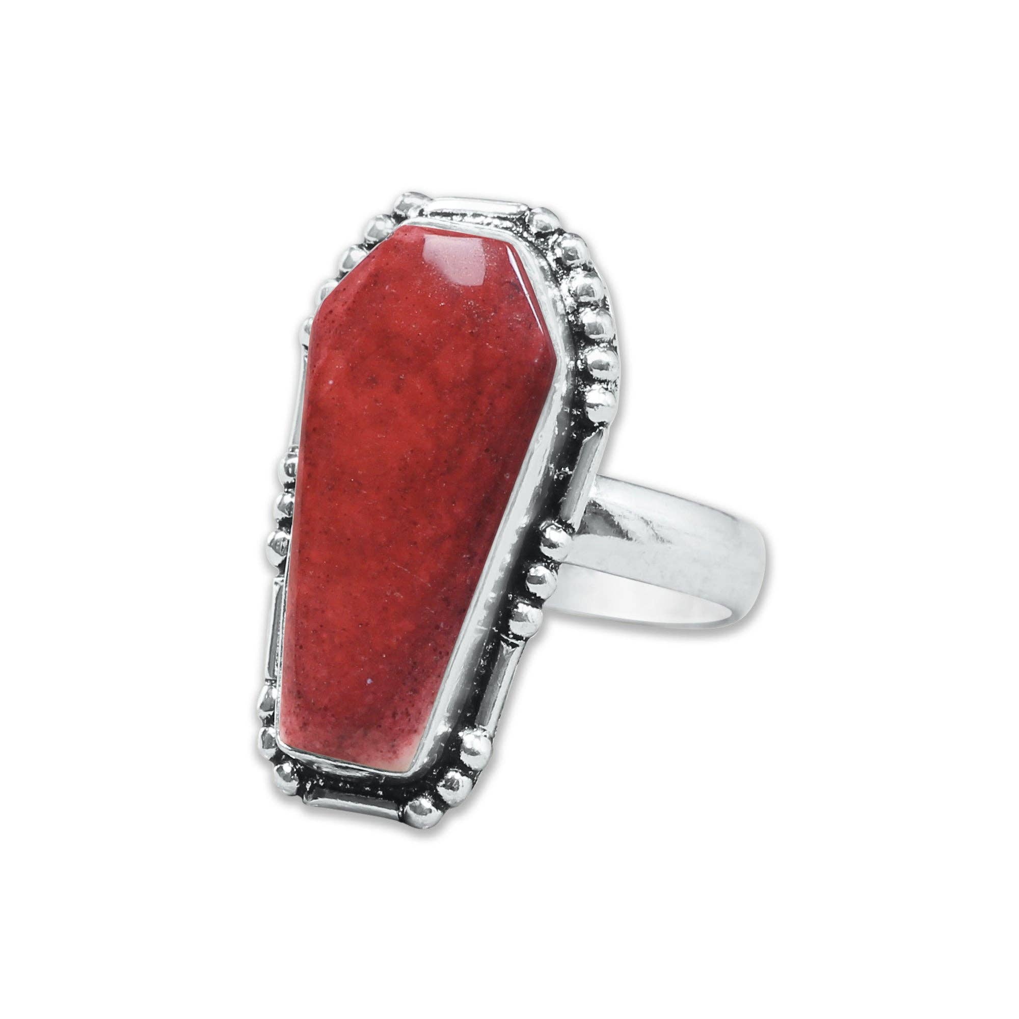 Handmade Jewels – wholesale Cocktail/Statement Ring – Hantverksmässiga kistformade statementringar – Blandade ädelstenar (US-storlekar 6–10, Ej justerbara)10