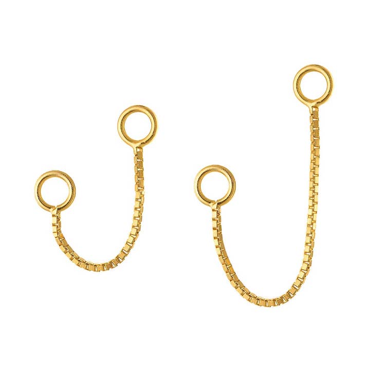 Earring Connector Chain Box 30mm 18K Gold Vermeil Dangle for wholesale by Jewelry Bar