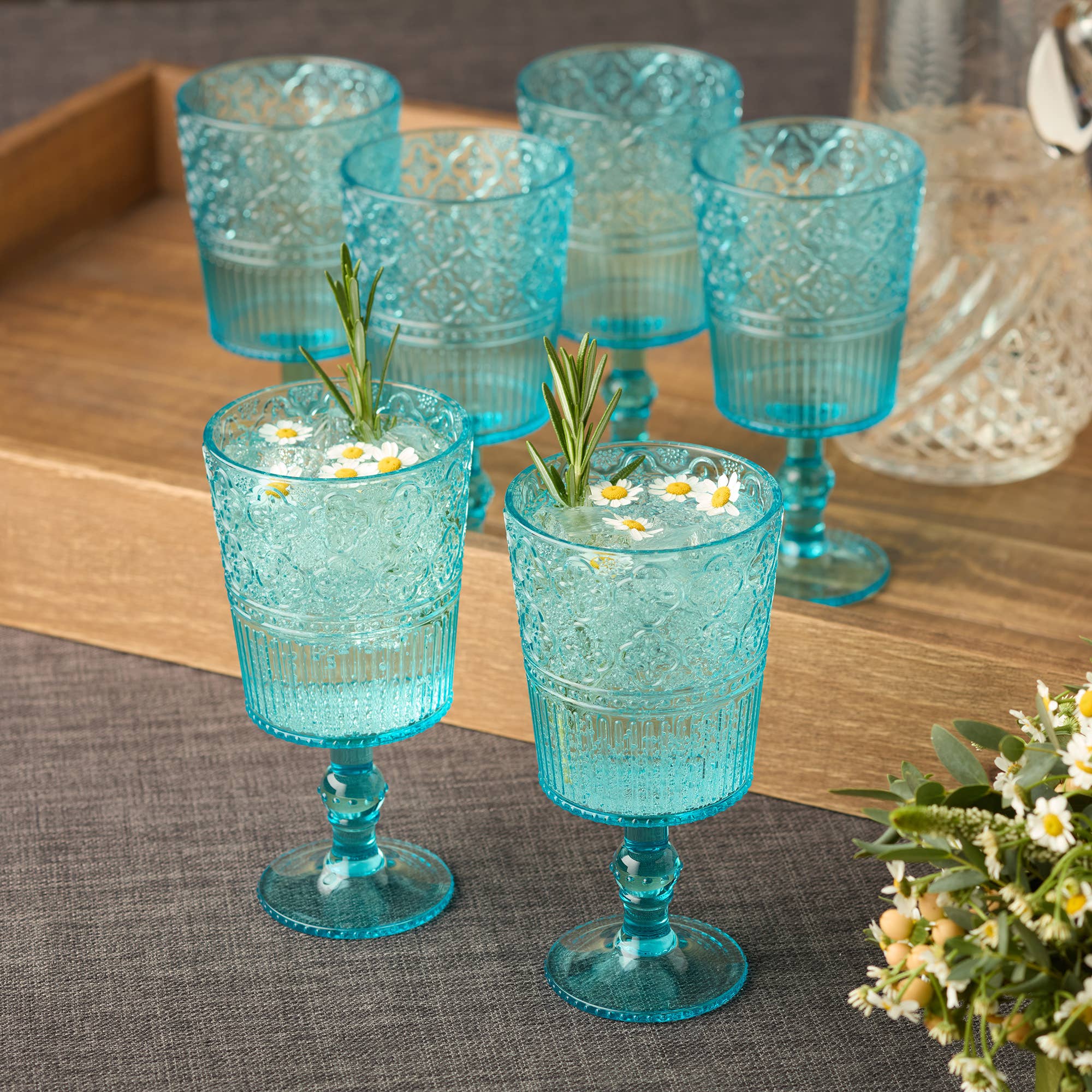 Certified International - Vendita all'ingrosso Bicchiere/tazza - Victoria Aqua Set 6 Calici Acrilici Polivalenti da 414 ml4