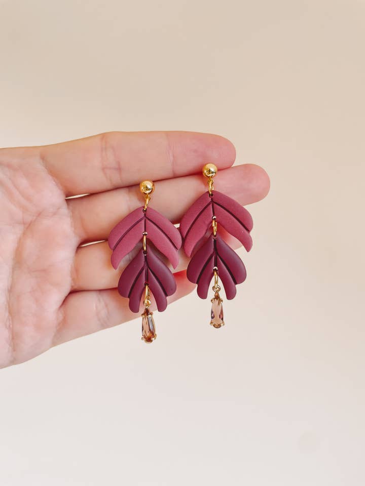 Polymerclay Earrings | Leichte Ohrringe | Tria Drop für den Großhandel von Mildstormcrafts