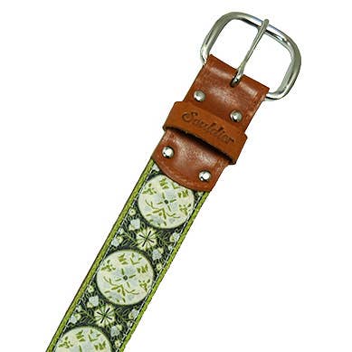 Ceinture en cuir vert médaillon 1,5" - Unisexe pour la vente par Souldier