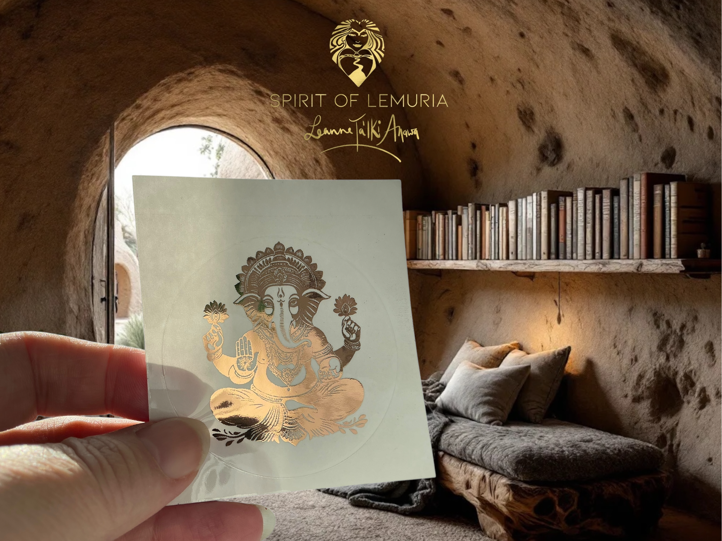 Spirit of Lemuria – Adesivo por atacado – Autocolante de Geometria Sagrada Ganesh 2 Foiled5