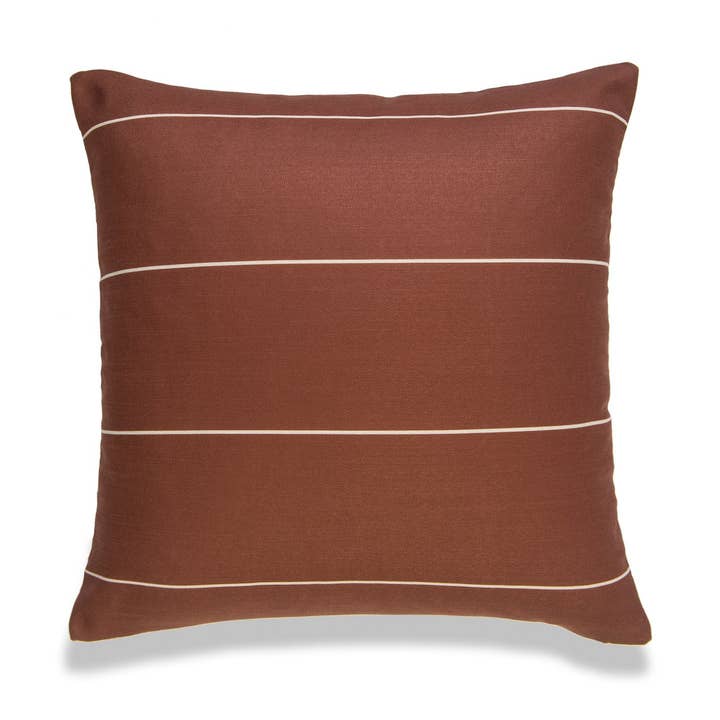 Moderner Boho-Wurfkissenbezug, Rost, Streifen, 20" für den Großhandel von Hofdeco