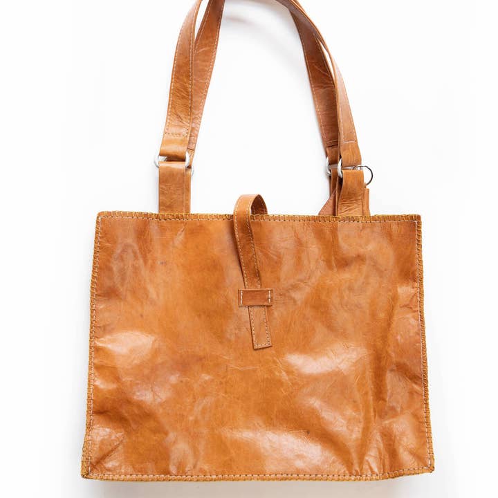 2nd Story Goods + Haiti Design Co – Engroshandel Tote bag - Dame – Geit Læder Tote