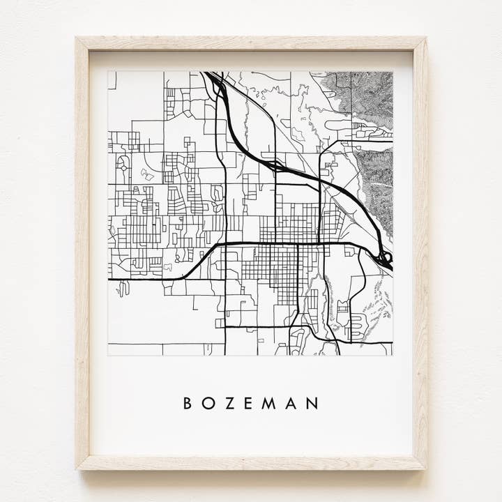 BOZEMAN Montana City Lines Map ART PRINT for wholesale by Turn-of-the-Centuries