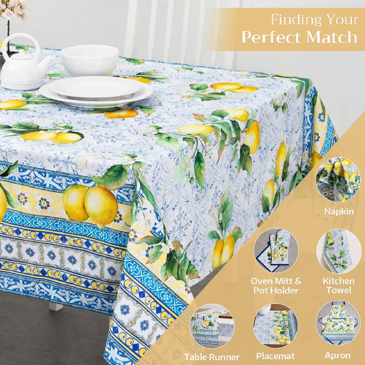 Maison d'Hermine - Wholesale Tablecloth - Citrus Cotton Tablecloth Square Rectangle Round