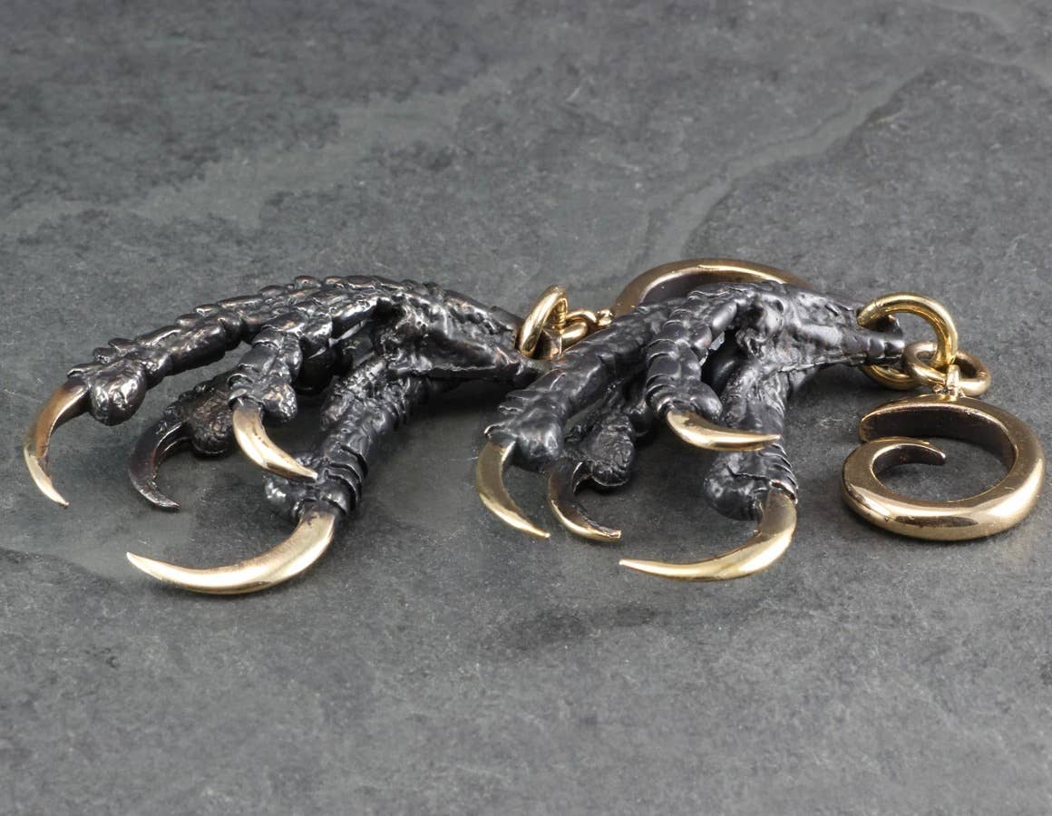 Lost Apostle - Wholesale Dangle Earrings - Black Crow Claw Gauged Spiral Earrings - Bronze1