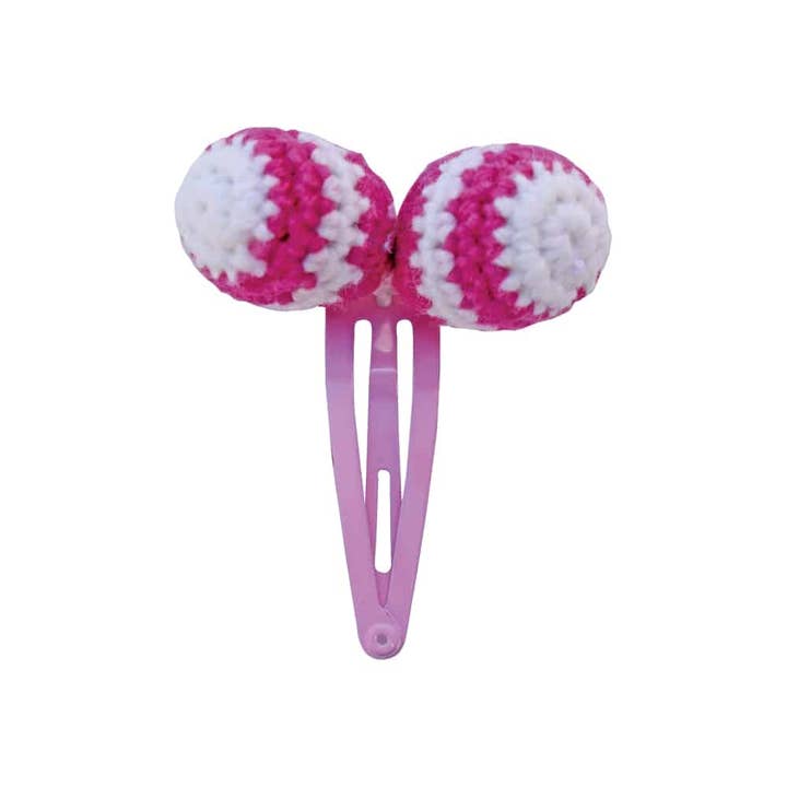 Crochet Pearl Hair Barrette (Pink) for wholesale by SindiBaba