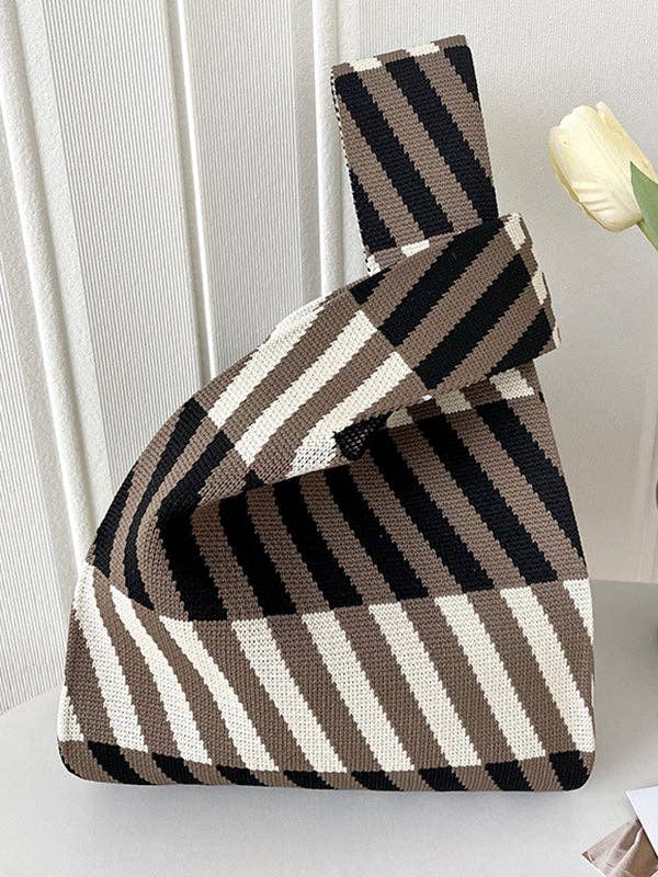 UZ Wholesale Store - Wholesale Tote Bag - Women's - Striped Woven Handbag - Leisure Fashion Suitable3