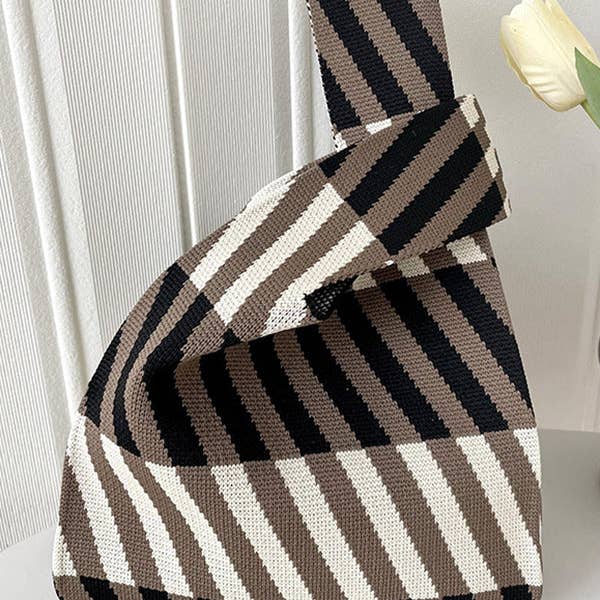 UZ Wholesale Store – wholesale Bärkasse - Dam – Randig vävd handväska - Fritidsmode lämplig3