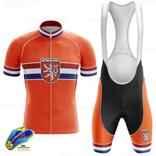 Netherlands Men's Cycling Jersey Bib Short Kit for wholesale on Faire5