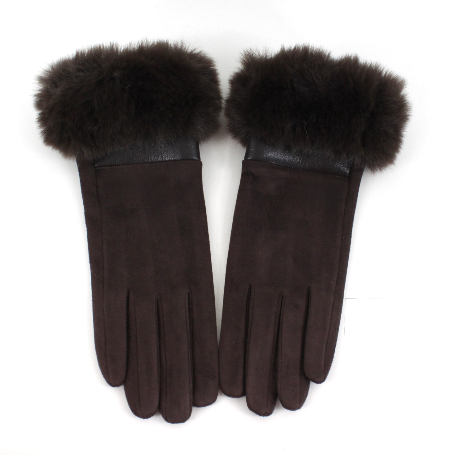 Pretty Persuasions - Wholesale Gloves - Women's - A25014 Suede-Like Gloves w/Faux Fur5