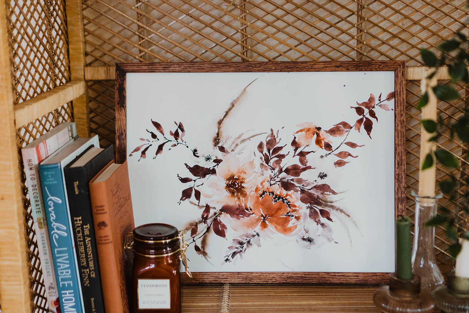 Paperbec Design Co. - Wholesale Art Print - Bohemian Rust Purple Dried Floral Art Print2